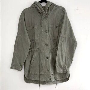 American Eagle Size M Outfitters Green Utility Jacket with Hood